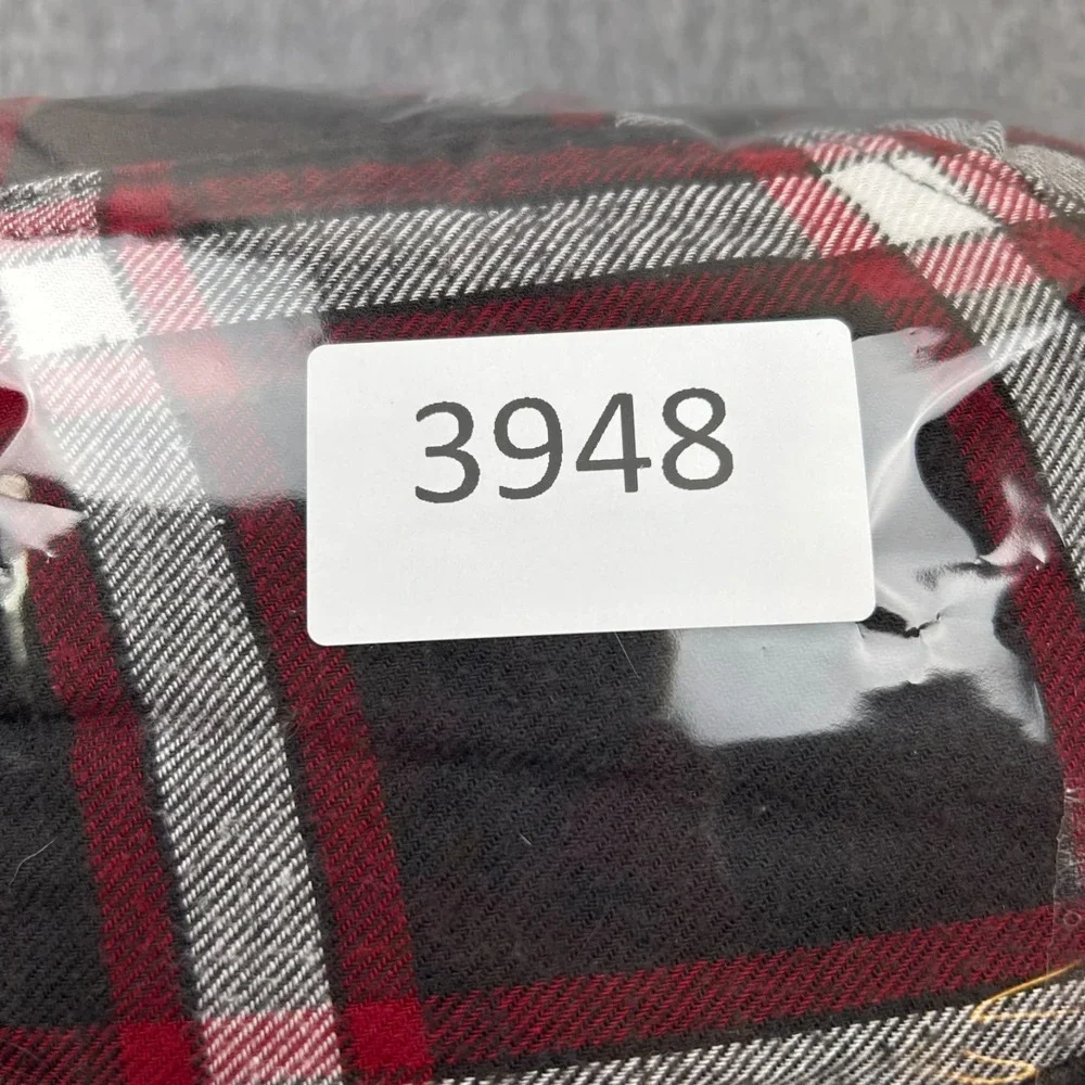 Wrangler Sherpa Lined Flannel Shacket Mens Large Brown Red Plaid Jacket Workwear